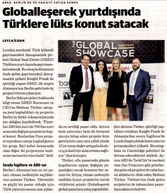 GRED Berlin'de Üç Projeyi Satışa Sundu: Globalleşerek Yurtdışında Türklere Lüks Konut Satacak